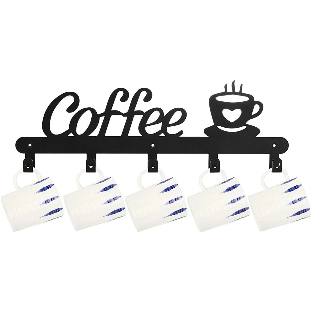 Kitchen Appliances Rack - Metal Wall Mounted Coffee Mug Rack