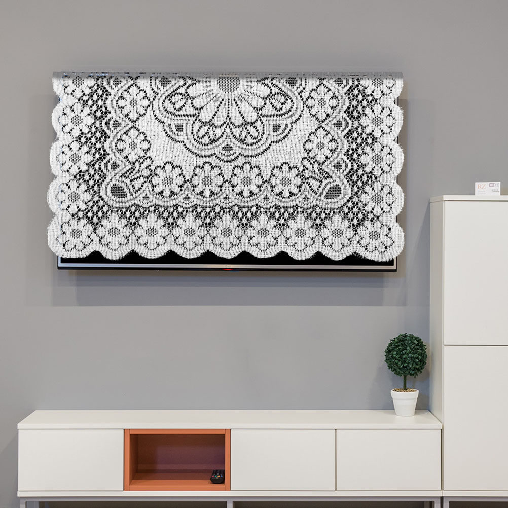 Kitchen Appliances White - Stylish White Lace Square Dust Cover