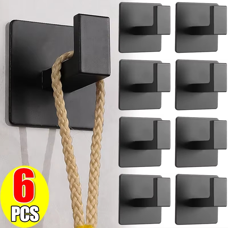 Kitchen Appliances Rack - 1/6Pcs Strong Self-Adhesive Wall Hooks Keys