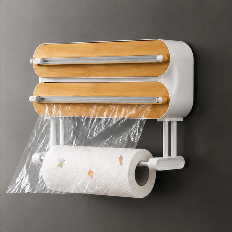 Kitchen Appliances Shelves - Magnetic Food Wrap Dispenser Cutter Cling