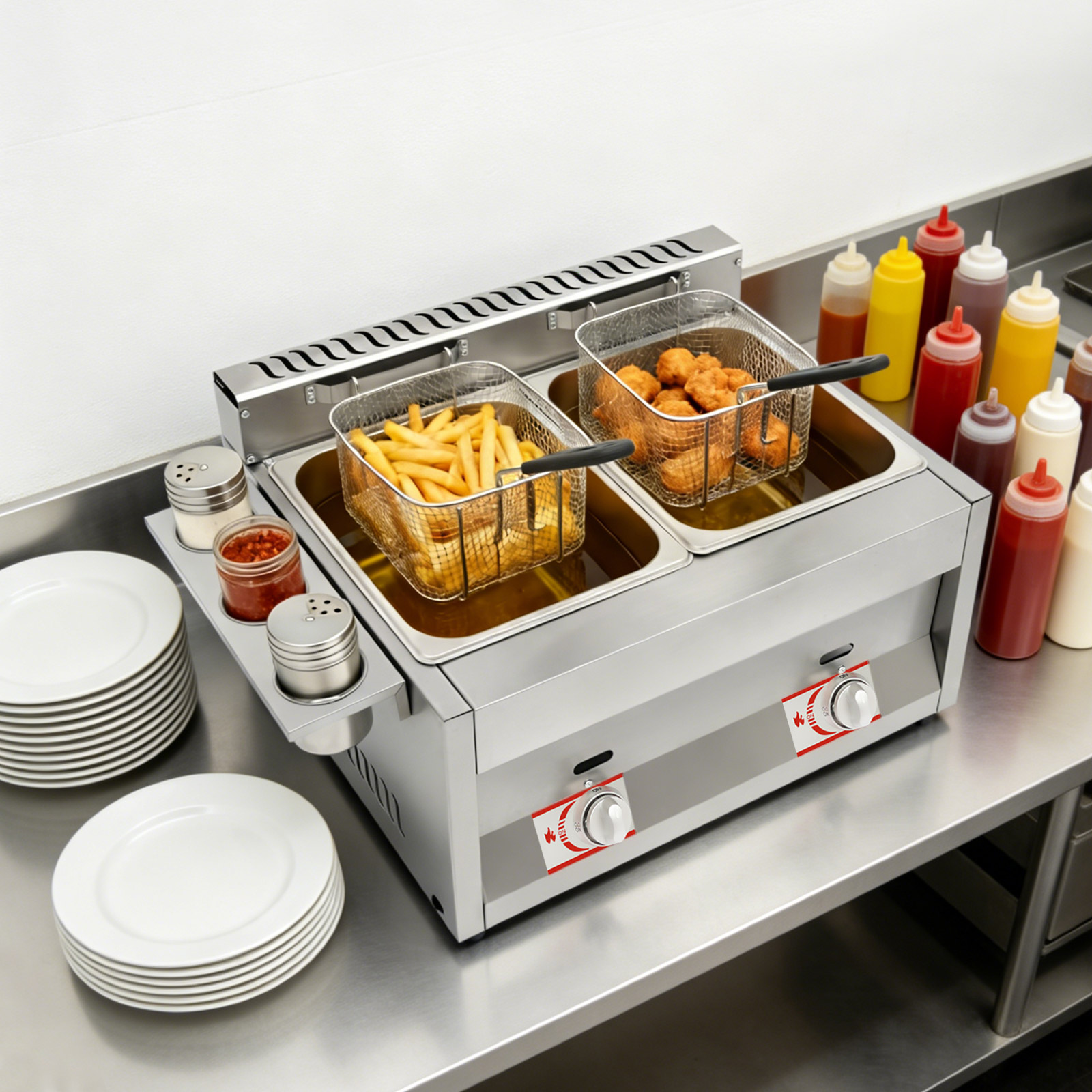 Commercial Dual Tank Deep Frye - огляд і ціна Deep Fryer Stainless