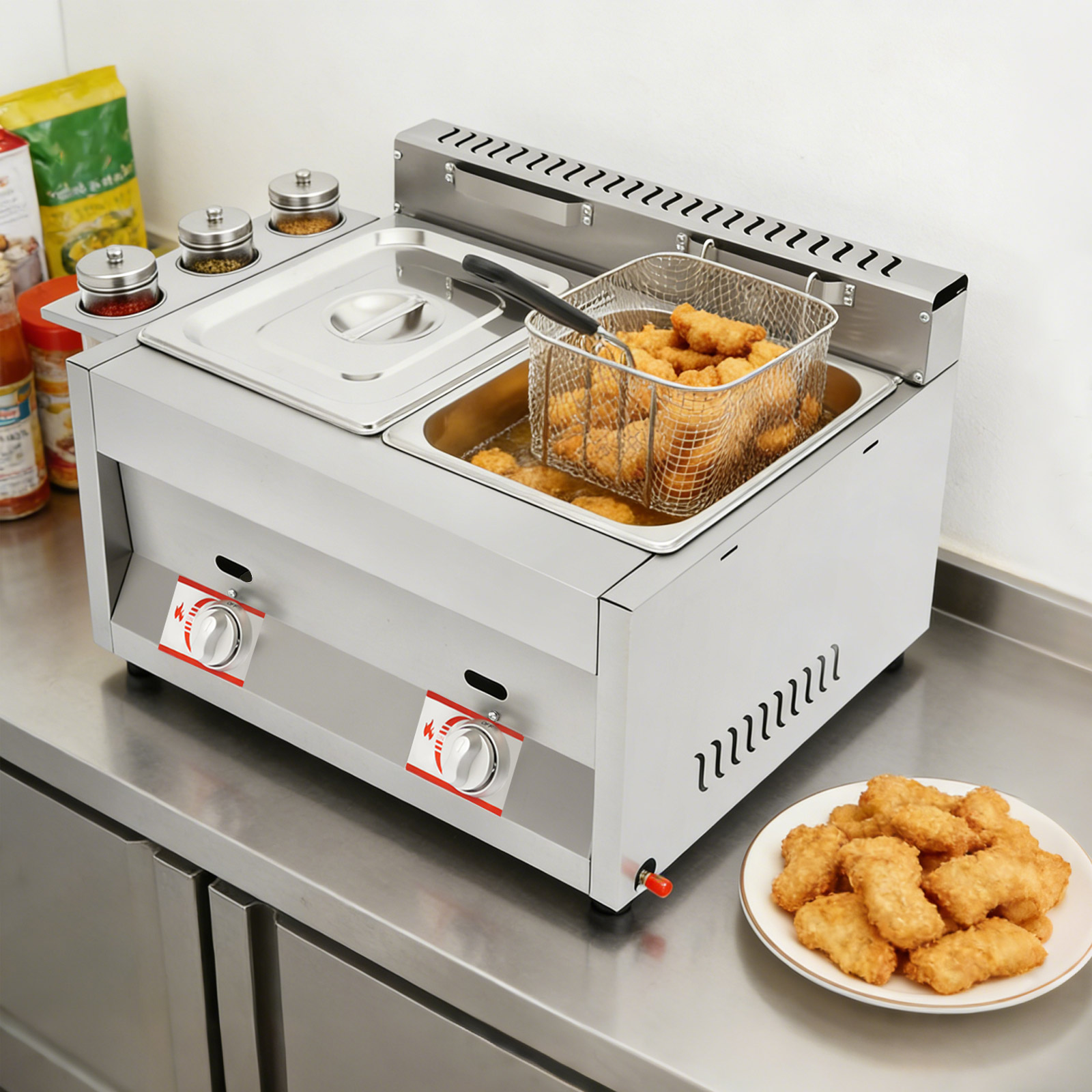 Commercial Dual Tank Deep Frye - огляд і ціна Deep Fryer Stainless