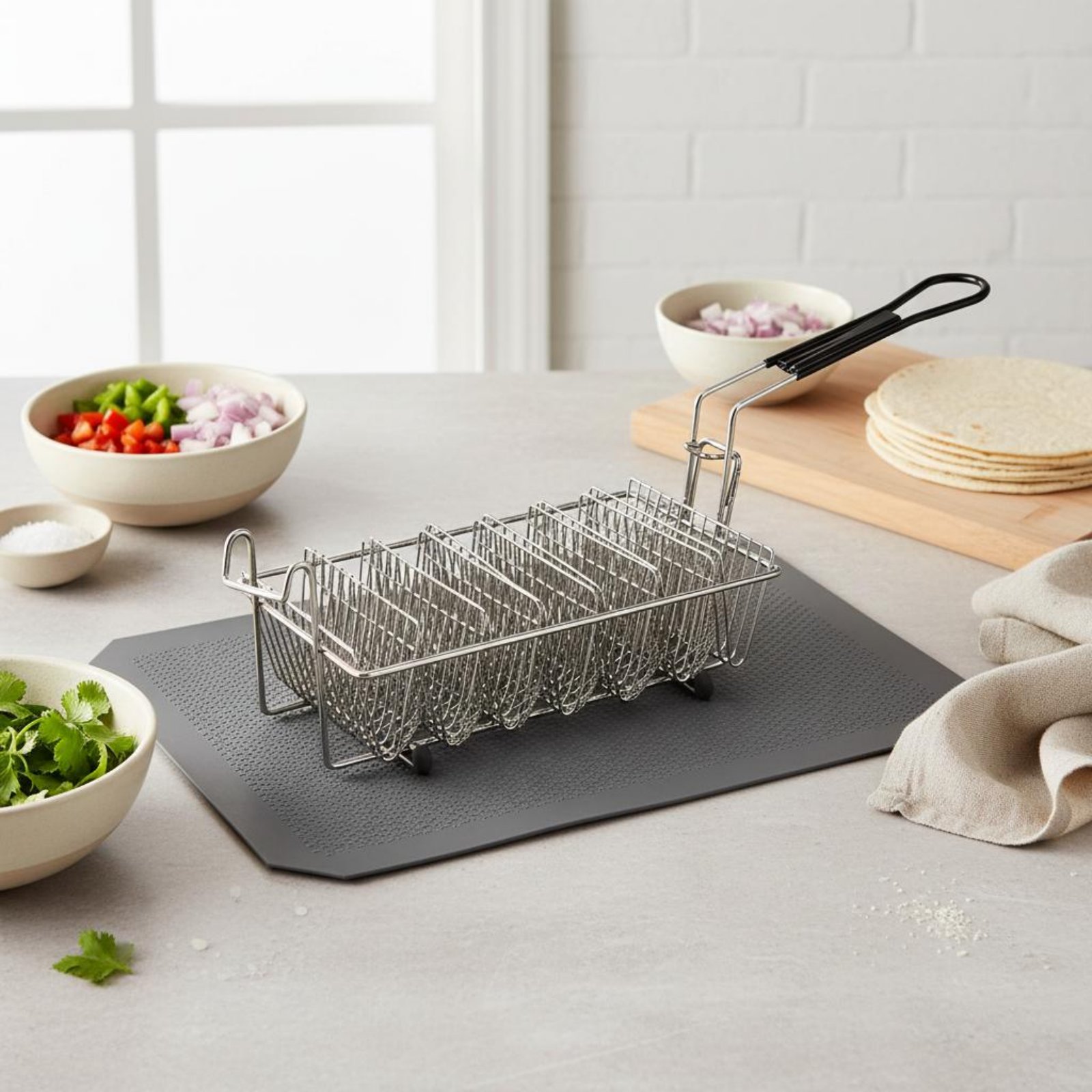 8 Slot Taco Rack Heat Resistan - огляд і ціна Deep Fryer Stainless