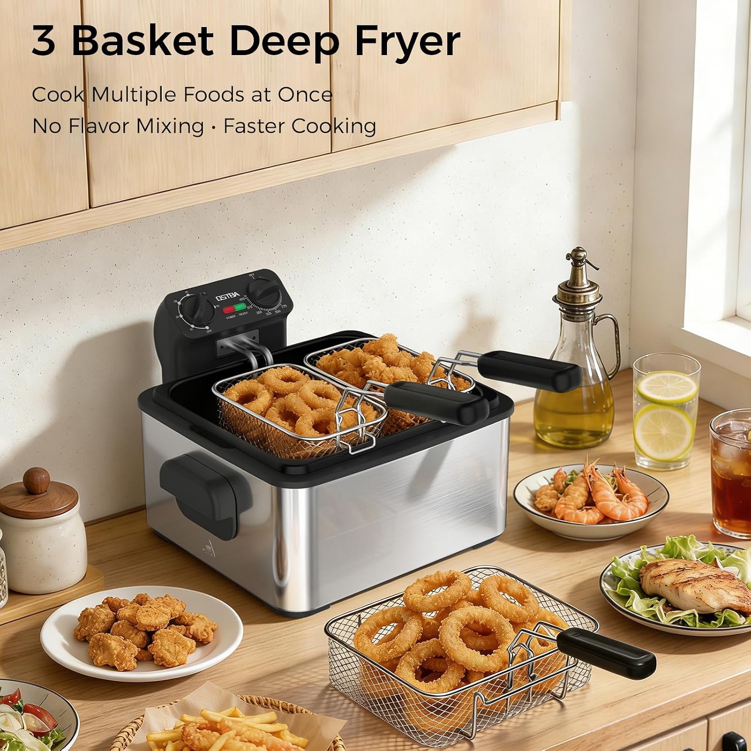 Electric Deep Fryer with 3 Bas - огляд і ціна Deep Fryer Stainless