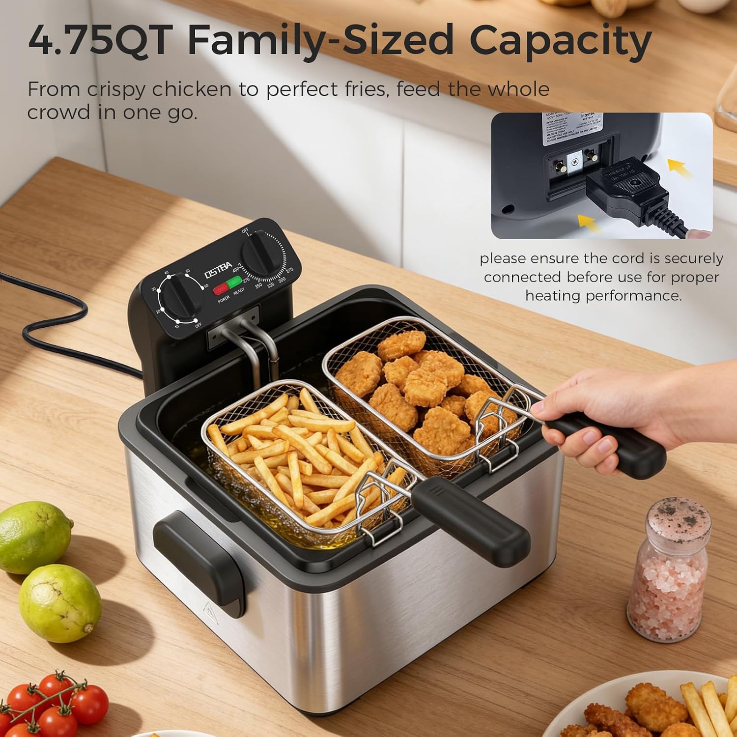 Electric Deep Fryer with 3 Bas - огляд і ціна Deep Fryer Stainless