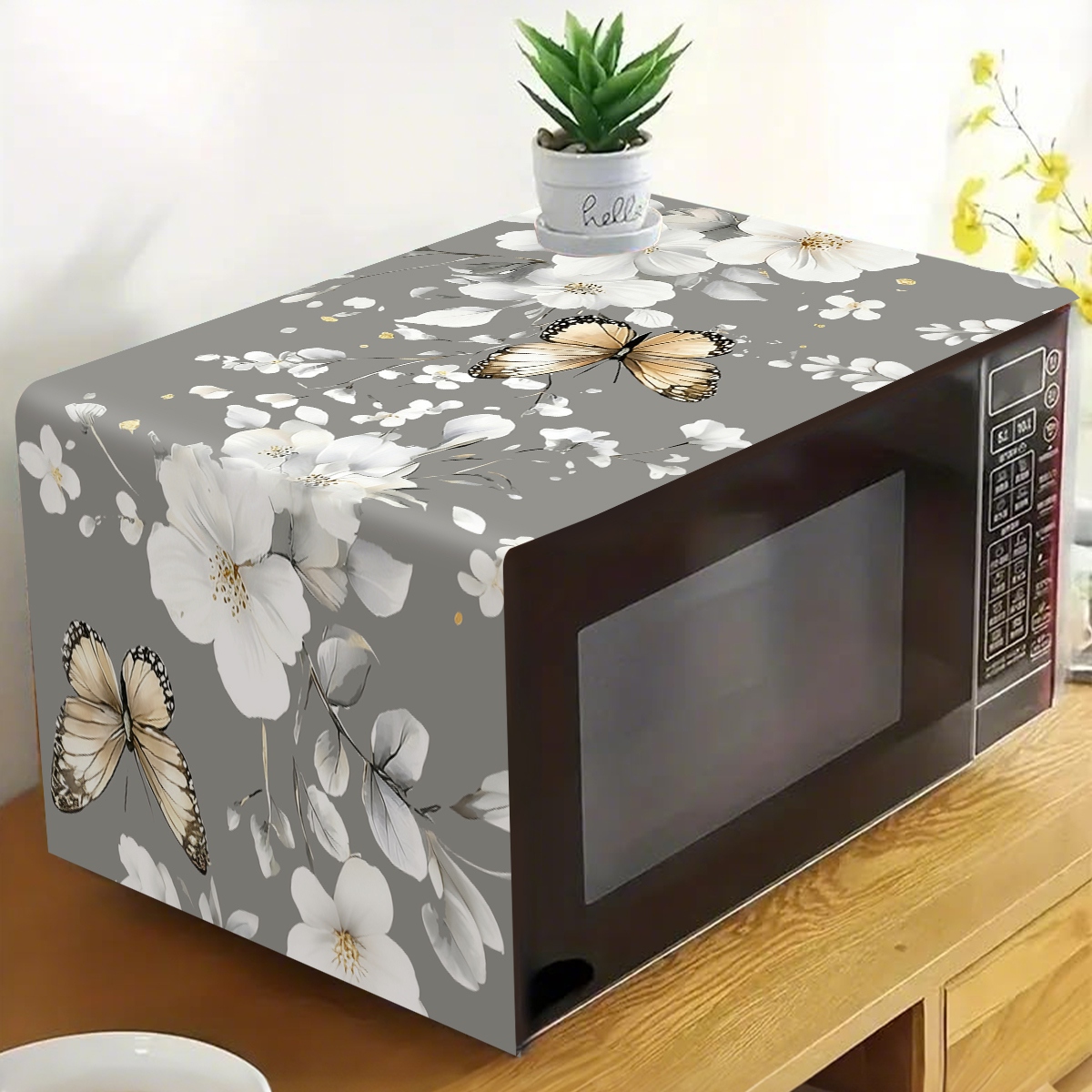 1pc  White Flower Microwave Du - огляд і ціна Kitchen Appliances White