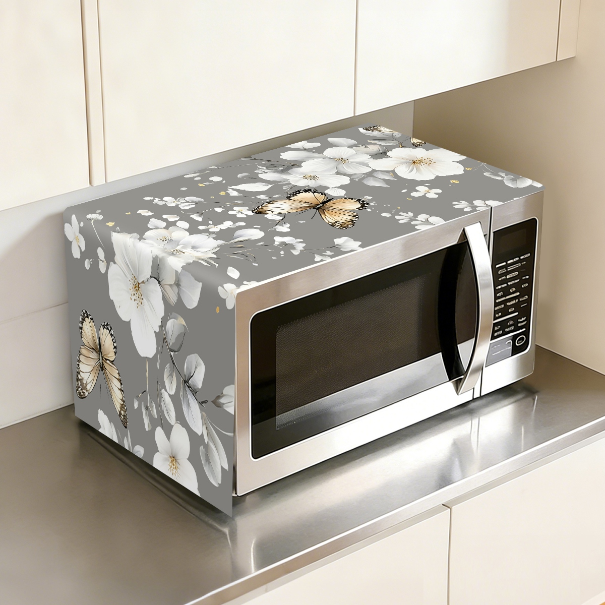 1pc  White Flower Microwave Du - огляд і ціна Kitchen Appliances White
