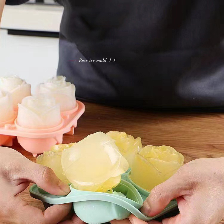 3D Rose Ice Molds 4 Holes Ice  - огляд і ціна Kitchen Appliances Rack