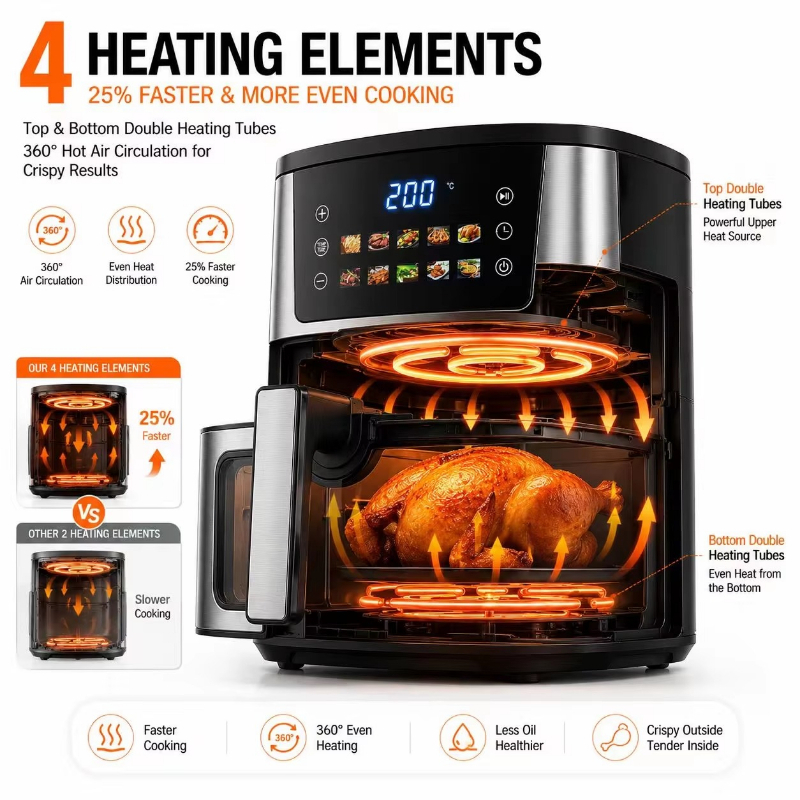 Home Using 8.5L Air Fryer 2400 - огляд і ціна Deep Fryer Stainless