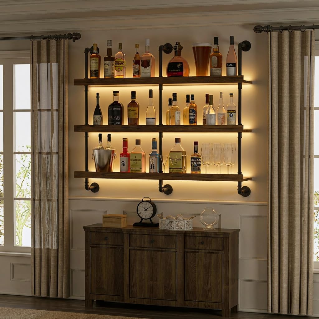 Wall Mounted Wine Rack With LE - огляд і ціна Kitchen Appliances Rack